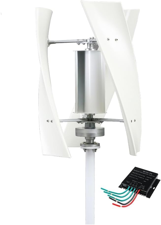 CAJUCA 8000W Vertical 3 Blades Low Noise Wind Turbine Genertator Kit,220V-12V Generator Wind Power Kit with MPPT Controller