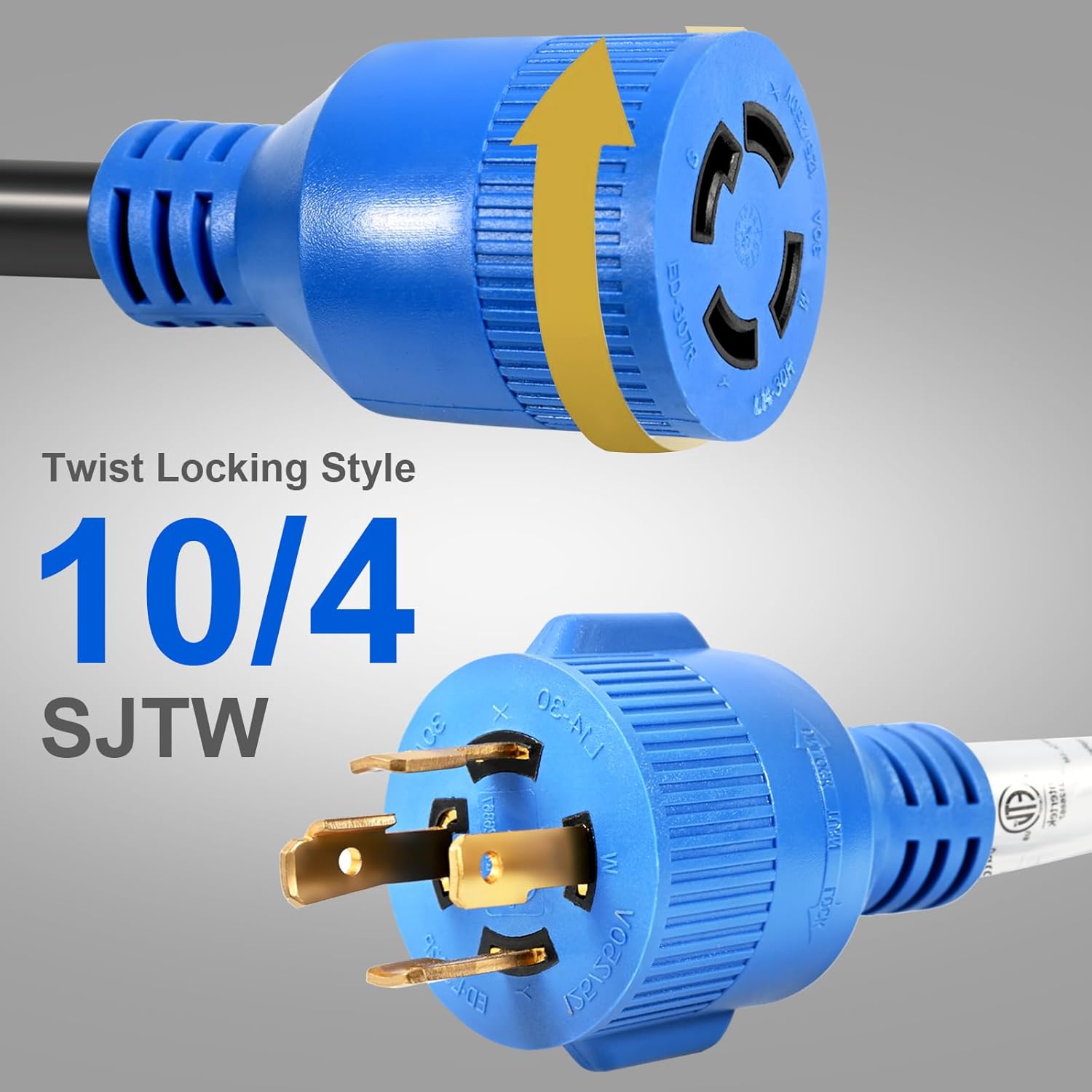 30 Amp Generator Cord and Power Inlet Box, 25FT Generator Cords 30 Amp,125V/250V Generator Power Cord NEMA L14-30P to L14-30R,Twist Lock Connector