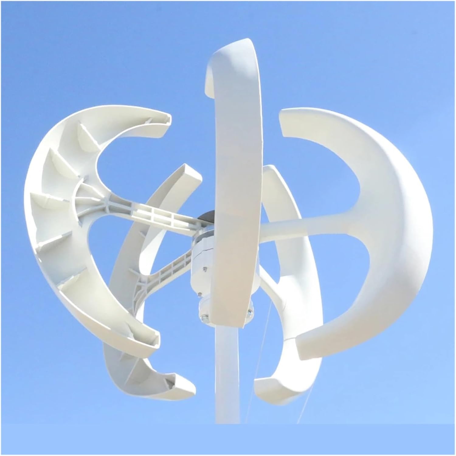 Wind Turbines, 5000W 12V 24V Free Energy Home Wind Turbine Electric Generator 5KW Red White Small Vertical Windmill Low Wind Speed Starting Wind Turbines(White,12V)