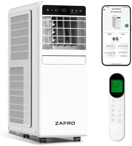 10,000 BTU Portable Air Conditioner, 3-IN-1 Smart AC Unit with Fan/Dehumidifier/Drainage-free Cooling, APP/Voice/Remote/Touch, 47 dB, Sleep Mode, Window Installation Kit, 24H Timer for Home/Office
