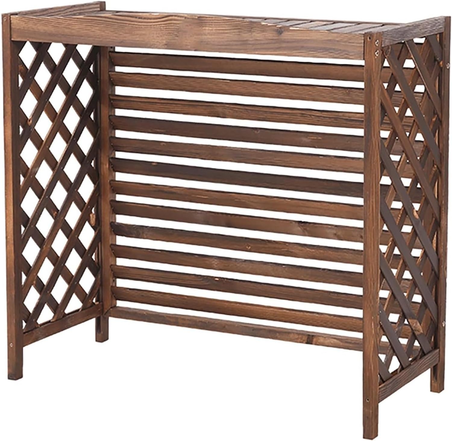 Air Conditioner Cover Fence Screen Privacy Screen Decorative To Hide Air Conditioner, Outdoor Pool Equipment Trash Can Enclosure, Ac Fence For Outside Unit Decorative Flower Stand(105x47x100cm)