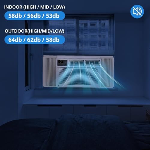 Window Air Conditioner 8,000 BTU, Smart Window AC Unit with WiFi & App Control, 24-Hour Timer, Energy-Saving ECO & Sleep Mode, Quiet Cooling for Rooms up to 350 Sq.Ft.