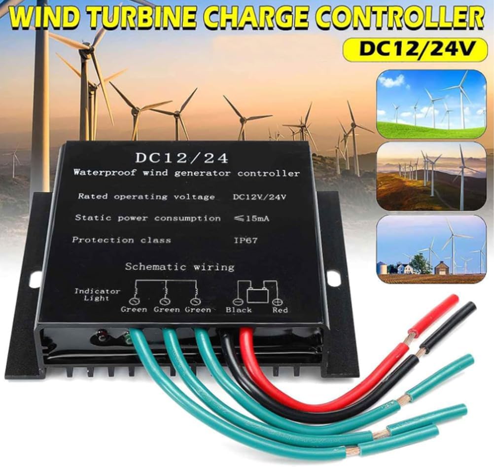 12V, Wind Turbine MPPT Charge Controller with LED Indicators 12V 24V 48V 220V Battery Charge Regulatorregulator for Wind Generator 1200W-3000W,48V(Black)