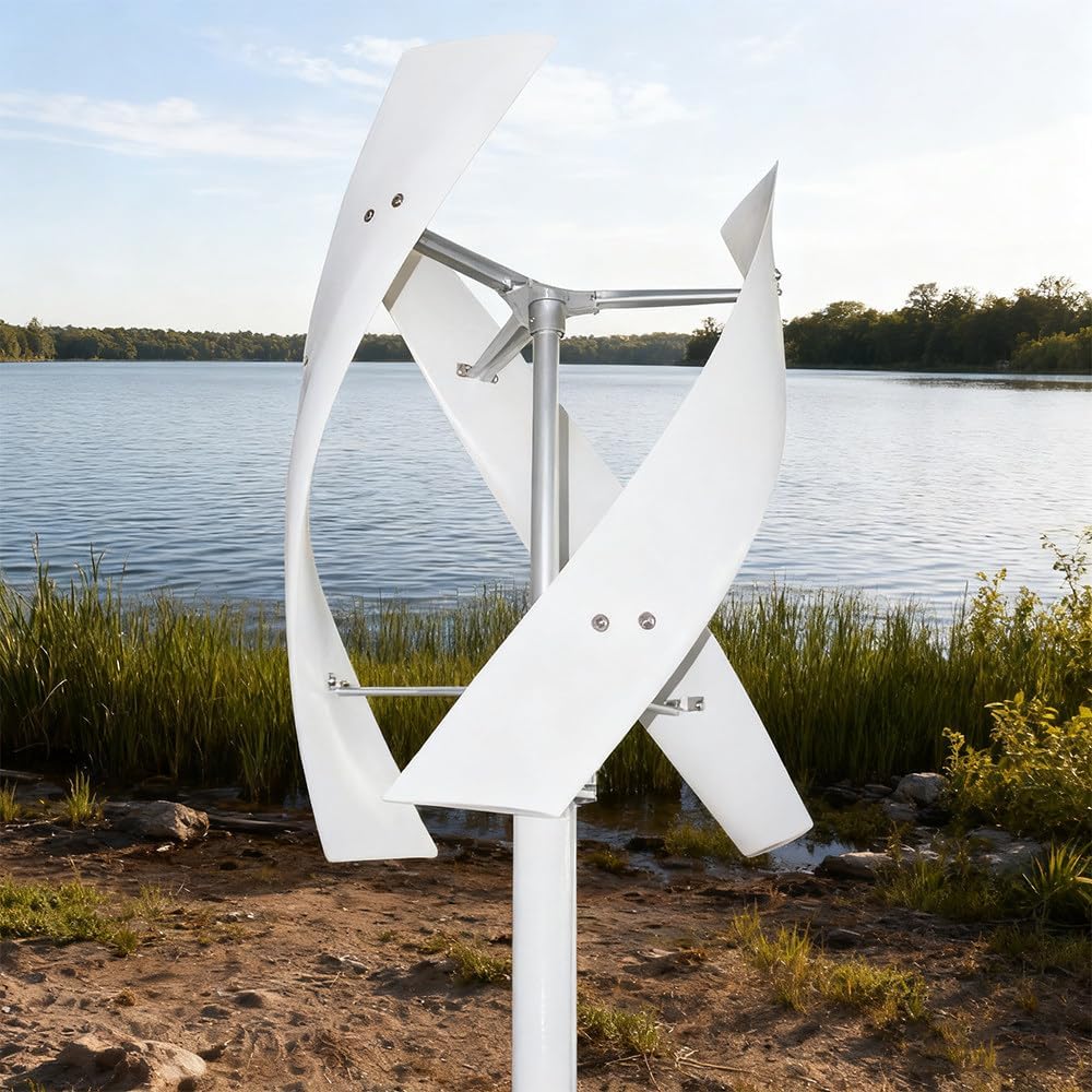 3 Blades Energy Vertical Wind Turbine Generator,Small Three Phase Ac Vertical Wind Turbine,Automatic Windward Adjustment,for Industrial Energy Equipment 300W12V