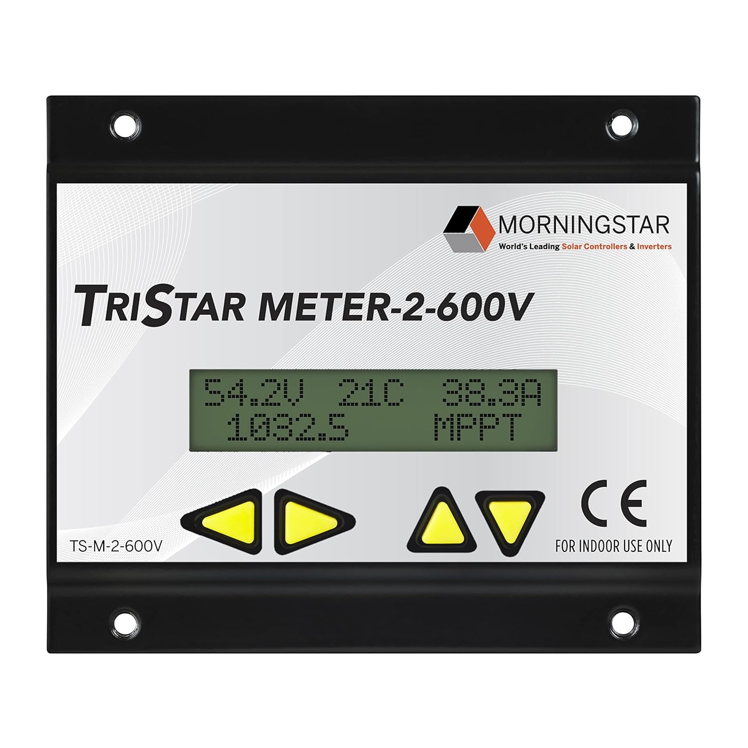 Morningstar Tristar Meter-2-600V Digital Display (TS-M-2-600V) - for Tristar MPPT 600V Solar Charge Controller - System Info, Logged Data, Bar Graphs, Alarms & Faults Troubleshooting - 5 Languages