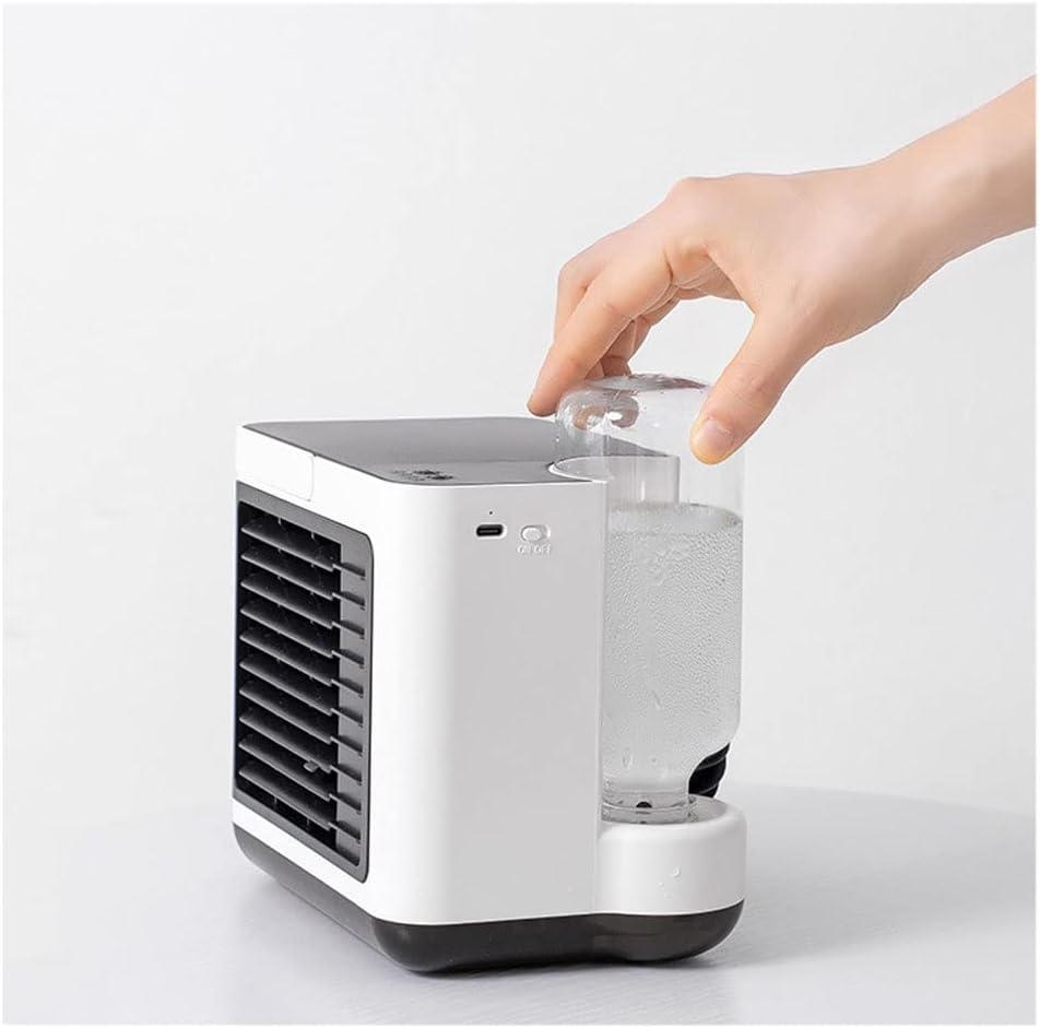 Mini Air Conditioner, Conditioner Portable for Room, 2000mAh Rechargeable Battery & USB Personal Air Cooler Fan w/Humidifier, 3 Speed, Evaporative Air Cooler for Camping Office Pets Car (Color