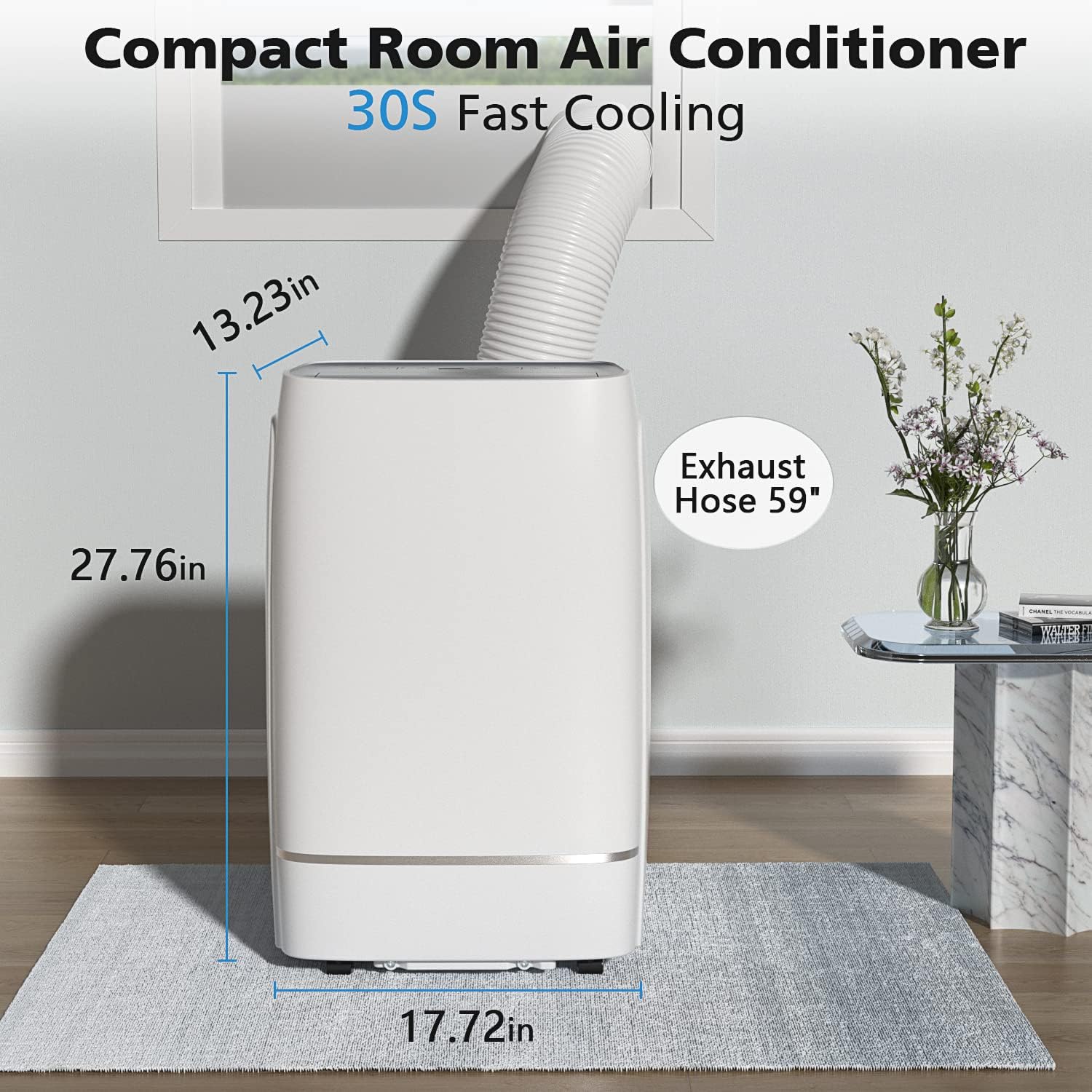 COWSAR 13000 BTU Portable Air Conditioner 4-IN-1 Portable AC Unit 24H Timer Room Air Conditioners 450 Sq.Ft. Coverage ＜53dB Portable Air Conditioners for 1 Room