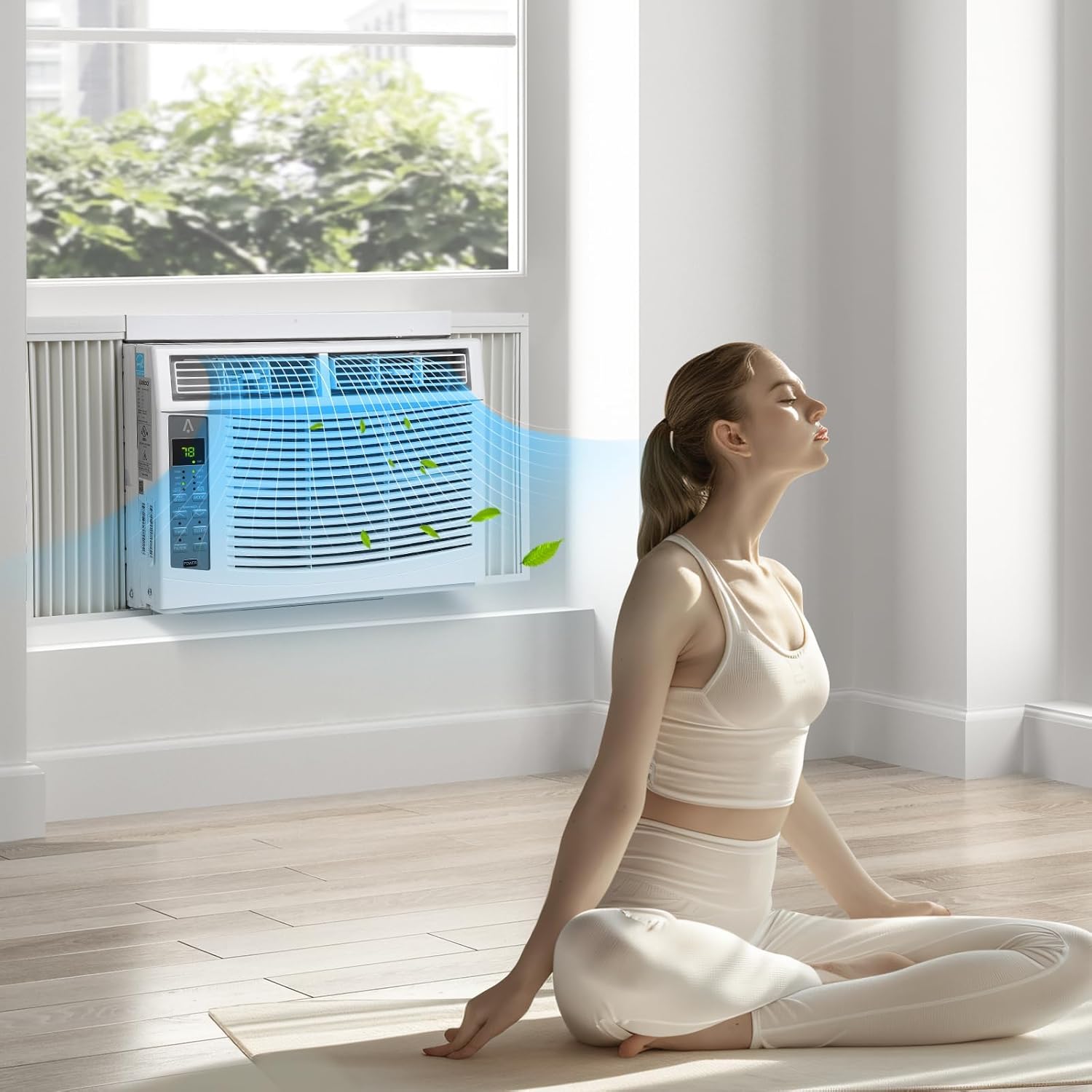 6000 BTU Window Air Conditioner, Smart Air Conditioner Window Unit - Remote & App Control & Timer Function & Easy Install Kit, Cools Up to 250 Sq. Ft, Window AC Unit Cool/Dehumidify/Fan