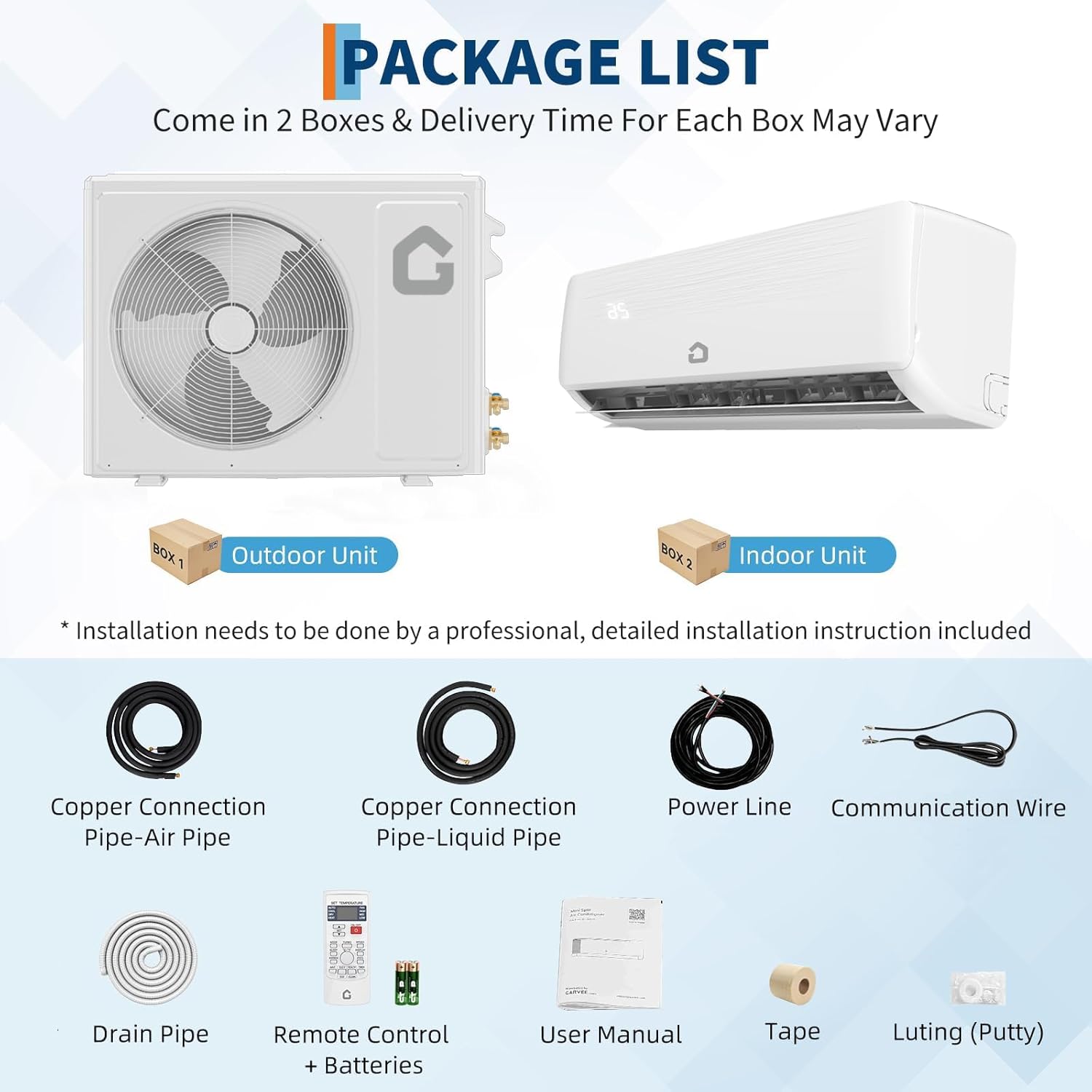 12,000 BTU Air Conditioner & Heater, Covers Room Up to 750 Sq. Ft, All-Seasonal Mini Split AC & Heater Pump w/Inverter, Timer, Sleep Mode, for Bedroom, Office, Living Room (208~230V, 19 SEER)