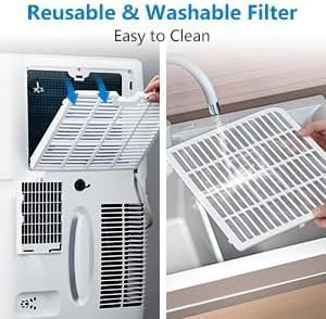 Portable Air Conditioners, 14000 BTU Room Air Conditioner Cools Up to 750 Sq.Ft, In-1 Portable AC Unit With Cooling, Dehumidifier, Fan & Sleep, With Remote Control & Installation Kits, 24H Timer