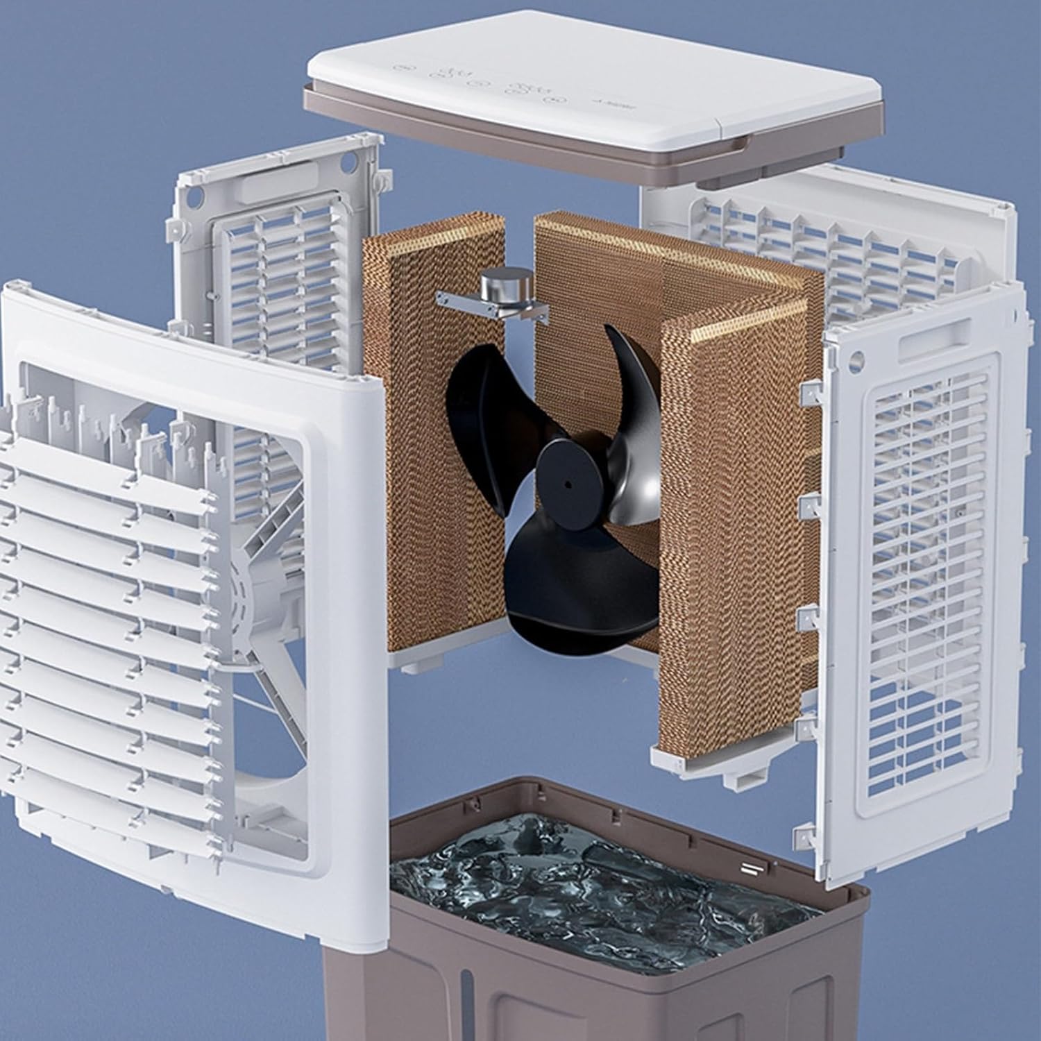 Portable Air Conditioner, Oscillating Tower Fan with Remote, Evaporative Air Cooler with 3 Wind Speeds, Cooling Fan Air Conditioner for Room Office(C)