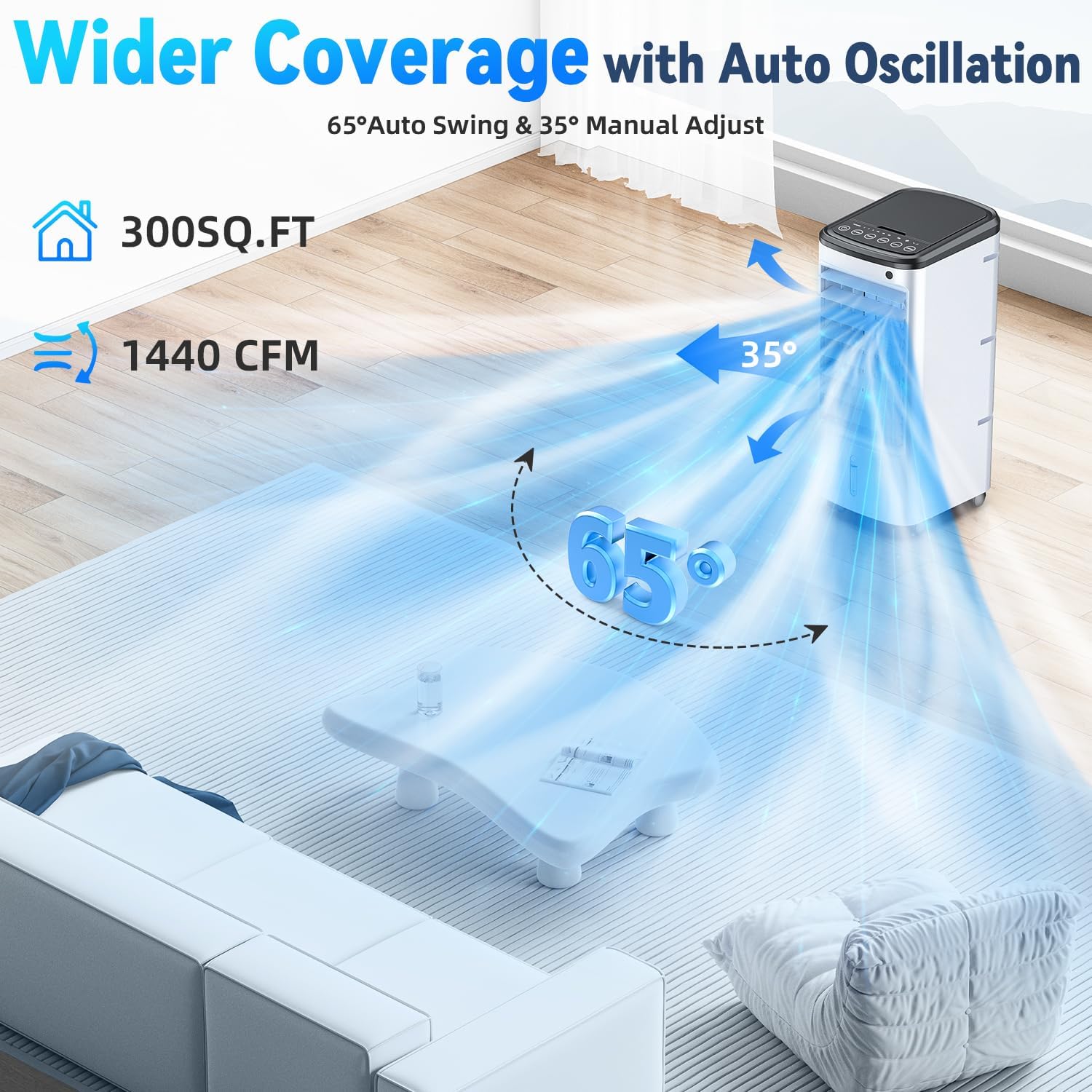 FANCOLE 25-INCH Evaporative Air Cooler, Swamp Cooler Air Conditioner
