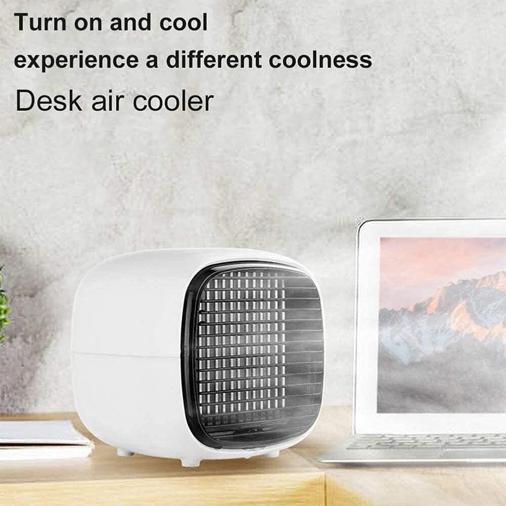 Portable Mini Air Conditioner, 3-in-1 Air Cooler, Humidifier & Air Purifier for Home, Office, Bedroom, 3 Adjustable Speeds with Timer and Charging