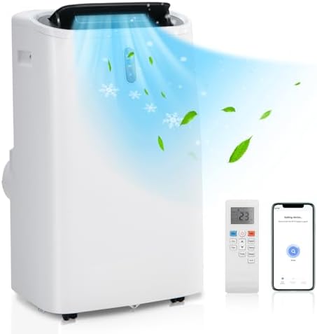 DORTALA 12000 BTU Portable Air Conditioner and Heater, 4-in-1 AC Unit with Dehumidifier, Heat, Cool, Fan, Standing AC with WiFi Smart App Control, 24H Timer, Remote Control, Cools up to 450 Sq. Ft