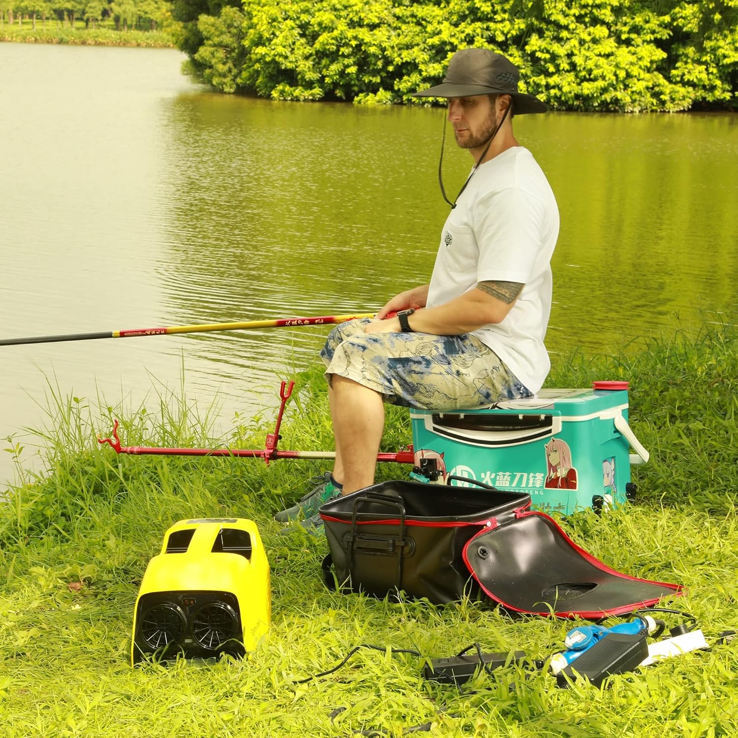 Portable Rotary Mini Air Conditioner,10' Cooling Down,Trucks & Solar Panel Charging,Perfect for Outdoor Events, Traveling, Car Camping,Yellow
