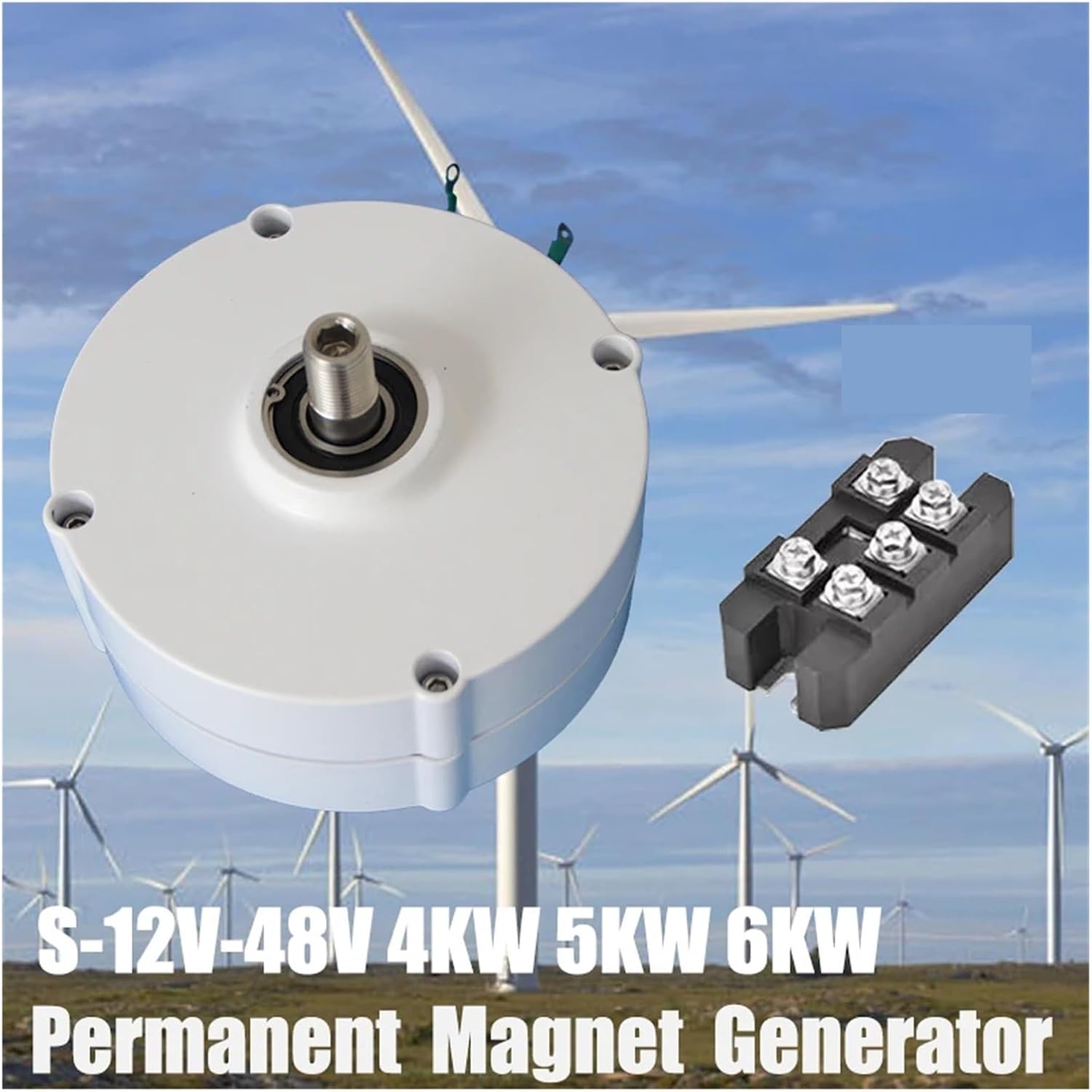 Generator 4KW 5KW 6KW 12V 24V 48V 3 Phase Gearless Permanent Magnet AC Alternators for Wind Water Turbine Industrial Energy(Single Shaft,24V_6KW)