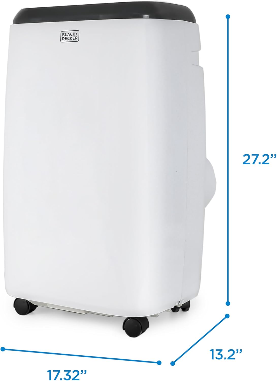 BLACK+DECKER Portable Air Conditioner, 10,000 BTU for Rooms Up To 450 Sq. Ft., Portable AC with Full Function Remote Control & Window Kit, BPT06WTB, White