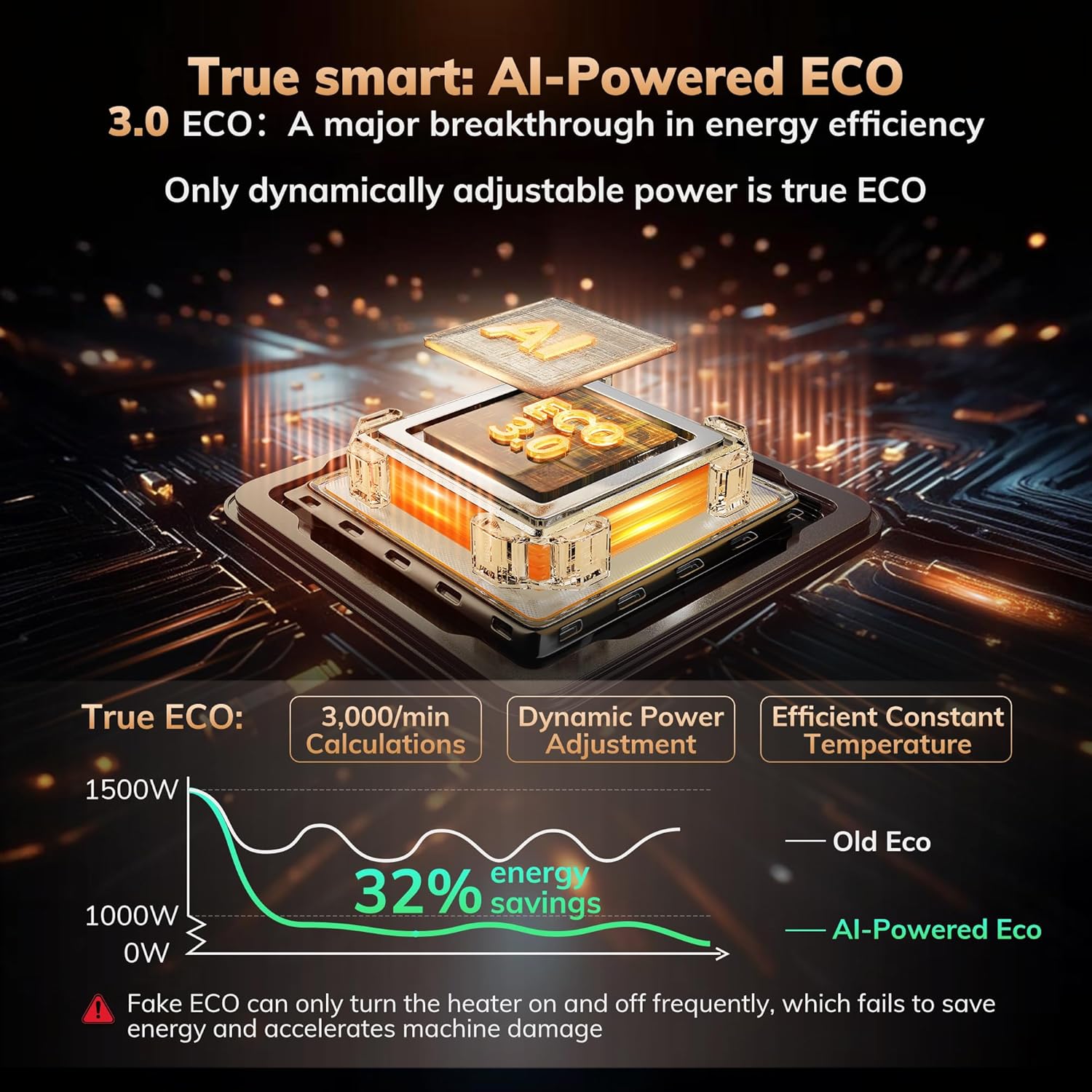 Newly Upgraded AEOCKY Space Heaters for Indoor Use, 1500W Metal Electric Space Heater with AI Thermostat, Tower Heater with ECO Mode, Oscillating, Remote, Timer for Office, Home, Bedroom