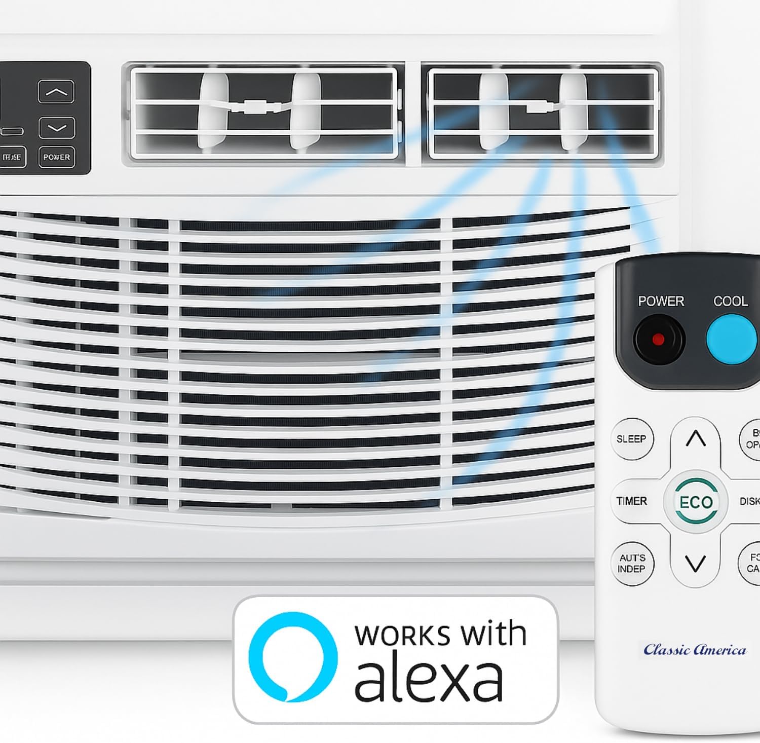 Vtronix Classic America 8000 BTU WiFi Enabled, Alexa Ready, Energy Savings - Window Mounted Air Conditioners Unit (10.9 CEER 120 VAC), White, Cool Only