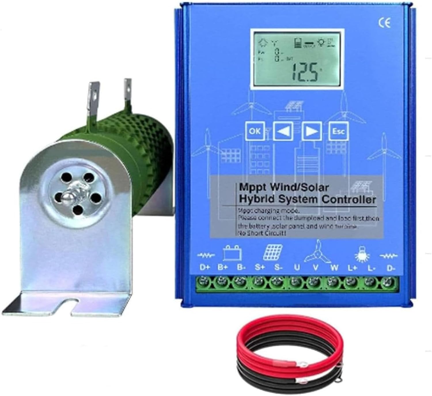 48v, 12V 24V 48V Wind Solar Controller, IP67 Waterproof, MPPT Charge Controller with Dump Load Solar Controller for Home, Boat, Street Light(6000W)