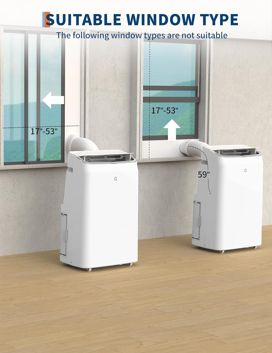 14,000 BTU Portable Air Conditioner, 3 in-1 Standing AC Unit with Dehumidifier and Fan, Remote and LED Touch Panel, Sleep Mode, Window Kit, Cools up to 750 Sq.Ft., Quiet Operation, White Top