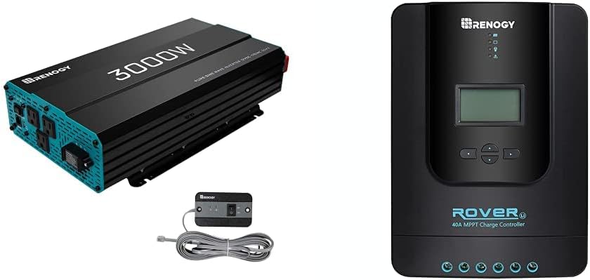 Renogy 3000W Pure Sine Wave Inverter + Renogy Rover 40 Amp MPPT Solar Charge Controller