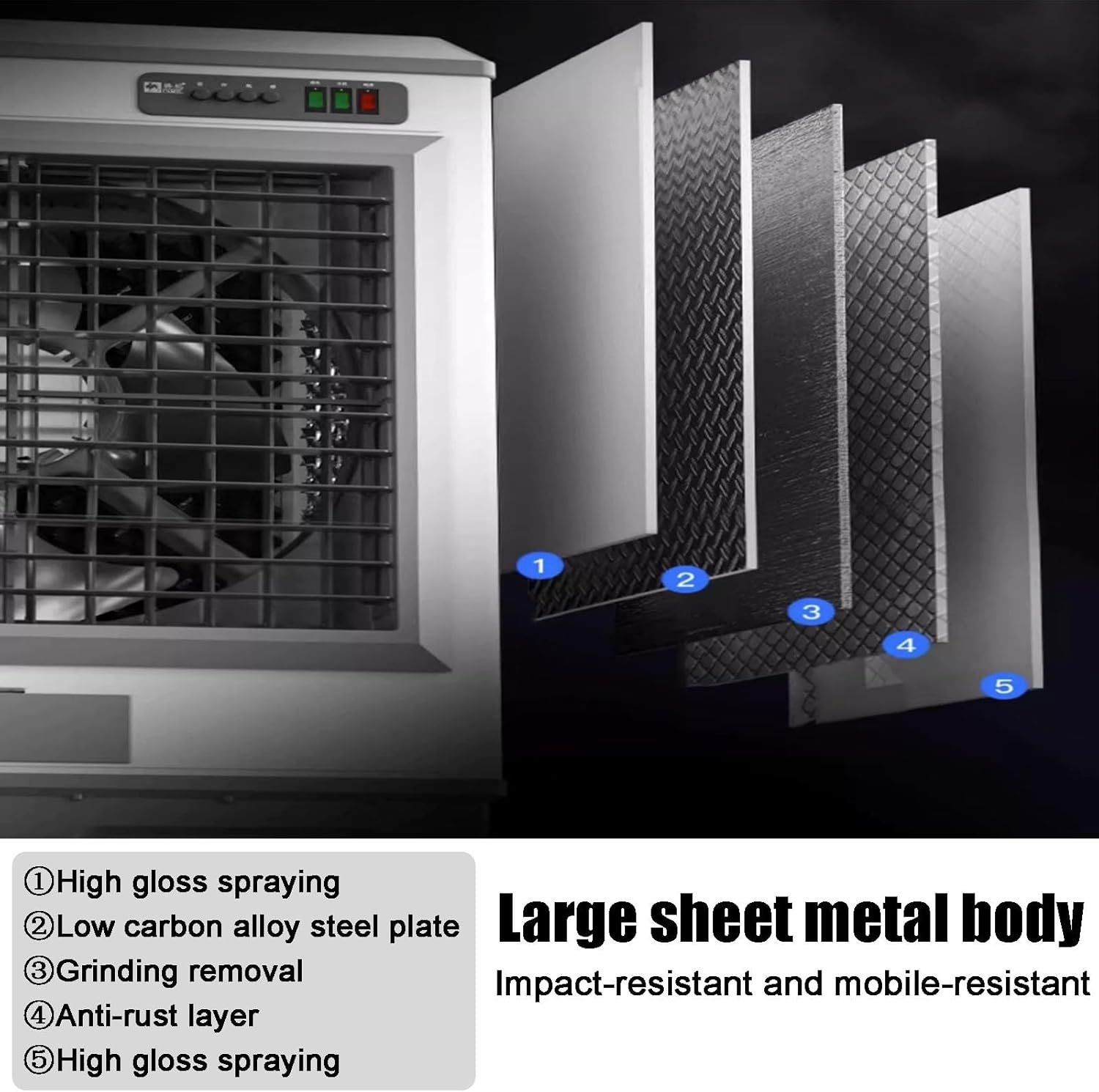 Portable Evaporative Air Cooler, Swamp Cooler Air Conditioner with 4 Ice Packs and 3 Speeds, Portable Ac for Outdoor, Office, Home