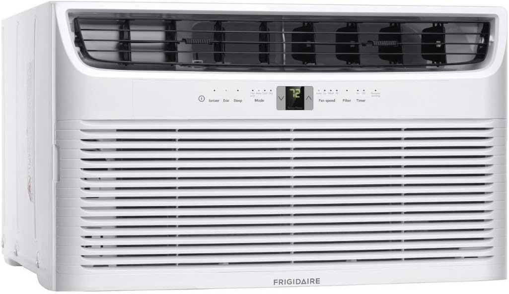 Frigidaire 12000 BTU Cooling Built-In Room Wall Air Conditioner with Air Ionizer, Washable Filter, and Remote Control (White)