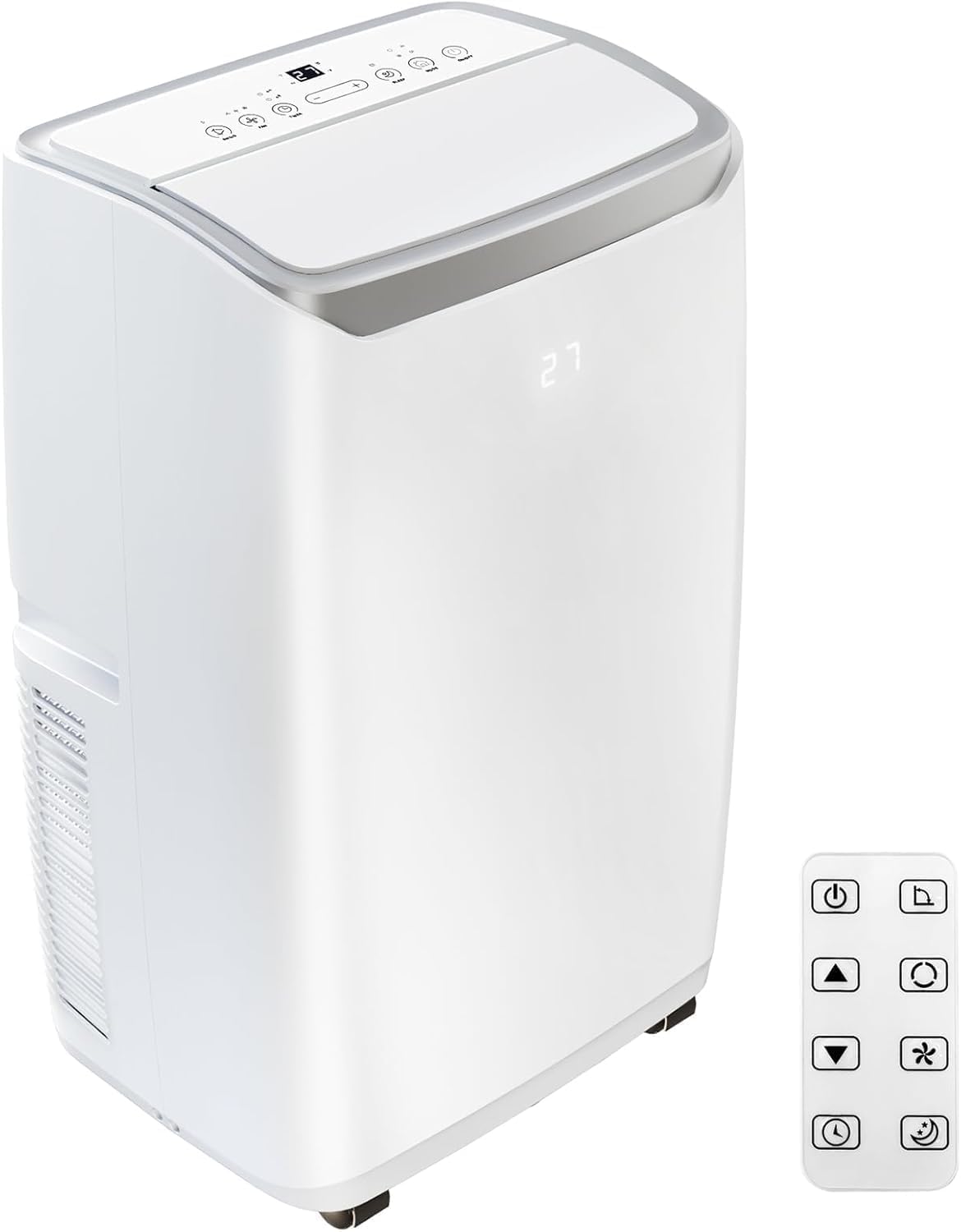 12000 BTU Portable Air Conditioner with 3-in-1 Cooling, Dehumidify, Fan for Rooms Up to 550 Sq.Ft, Quiet Portable AC Unit with 3 Speed, Auto Swing, 24H Timer,White