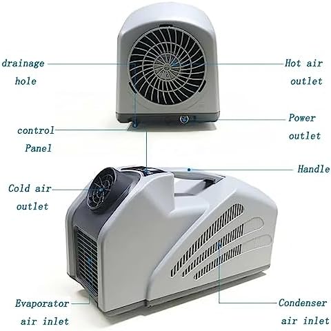 Camping Air Conditioner, Mini Tent Air Cooler with Three Adjustable Wind Speeds, 650W Low Power Consumption, Support Solar Charging, Low Noise and Easy to Carry, for RV, Car and Fishing