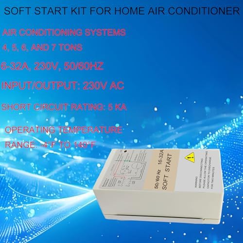 𝑼𝒑𝒈𝒓𝒂𝒅𝒆 Air Conditioner Soft Start 16-32A, Soft Start Kit for Home Air Conditioner 4–7 Ton, Ac Start Kit For Home, Reverse Motor Protection, Complete Installation Kit, 3 Years Warranty