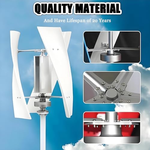 20000W Vertical Wind Turbine Kit, 12V/24V/48V, 3 Blades with MPPT Controller, Ideal for Marine, Camper, Chalet, Boat, Renewable Energy Solution