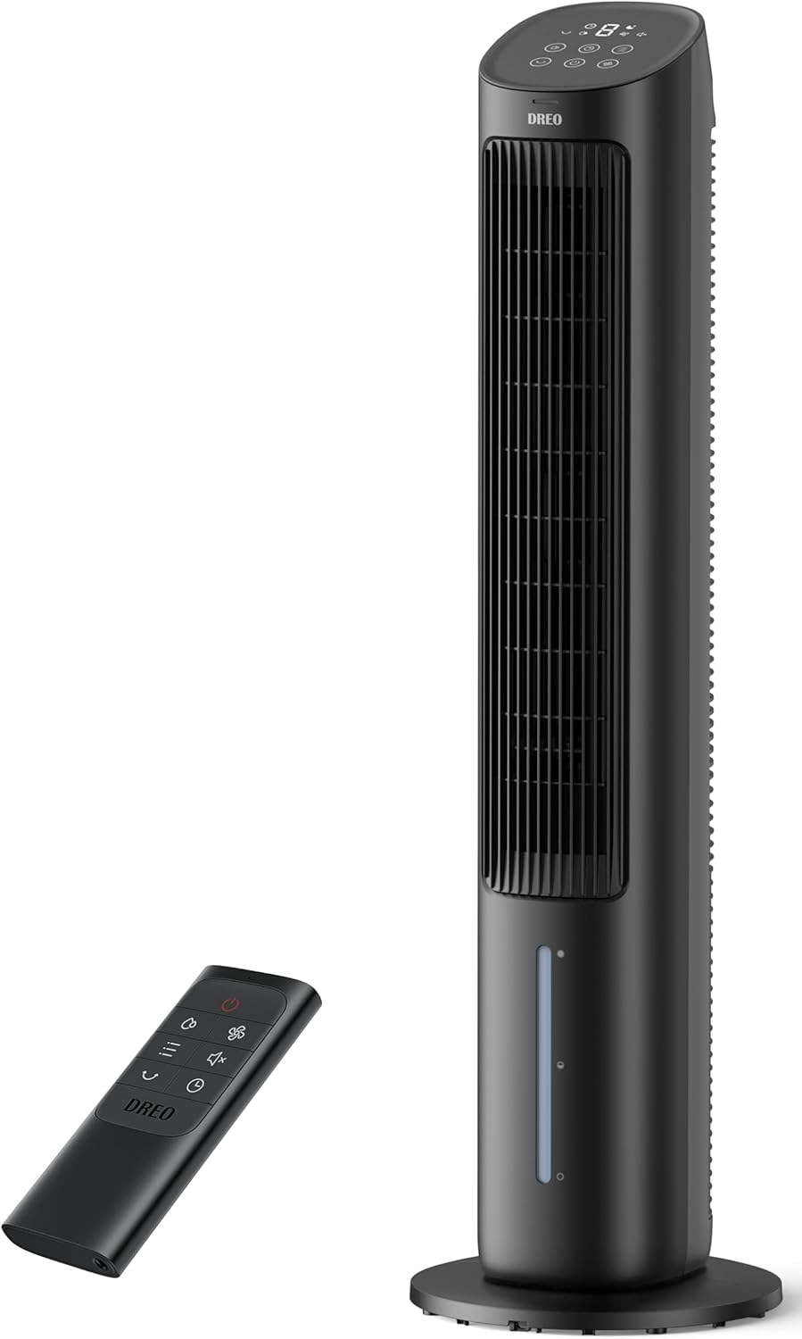 Dreo Portable Air Conditioners Fan, 40” Standing Fans that Blow Cold Air, Portable AC，80° Oscillating Evaporative Air Cooler，Removable Water Tank, Ice Packs, Remote Control, 4 Speeds, 7H Timer, Black