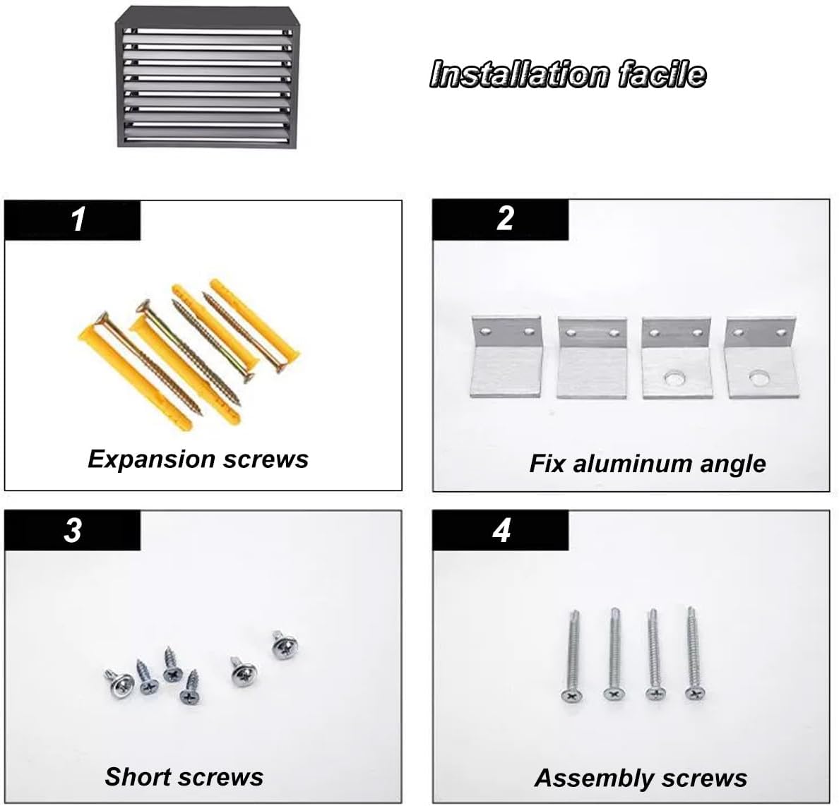 Air Conditioner Covers Flower Rack For Outside Units, Aluminum Detachable Outer Frame Protective Cover, Louvered Plant Shelf Balcony Garden Rust Proof AC Cove(Cream,110*80*60cm)