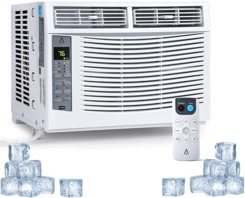 6000 BTU WiFi Window Air Conditioner for Small Rooms - Remote + App Control, UL Certified, Cools 250 Sq.Ft, Bedroom/Office