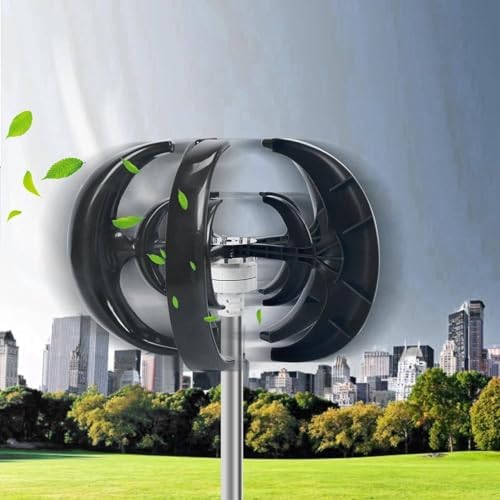 High Efficiency 12V/24V Vertical Axis Wind Turbine Kit - Compact Eco-Friendly Small Wind Generator, Quiet Renewable Energy Solution for Home Use, Efficient Windmill Motor System