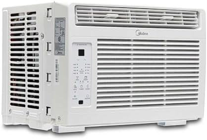 Midea 5000 BTU Window Air Conditioner ComfortSense Remote 150 sq ft, 450W, 56 dB noise level, 3 cooling modes and 3 fan speeds - MAW05R1WWT-T (Renewed)