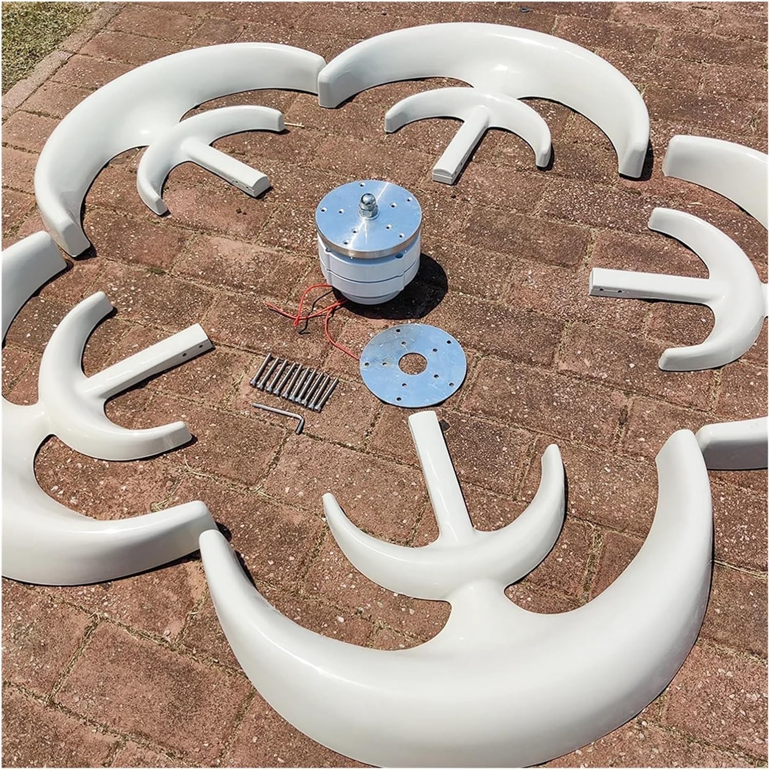 Wind Turbines, 3000W Vertical Wind Turbine with Free Charging Controller Yacht Farm Household Farm(White,48V)