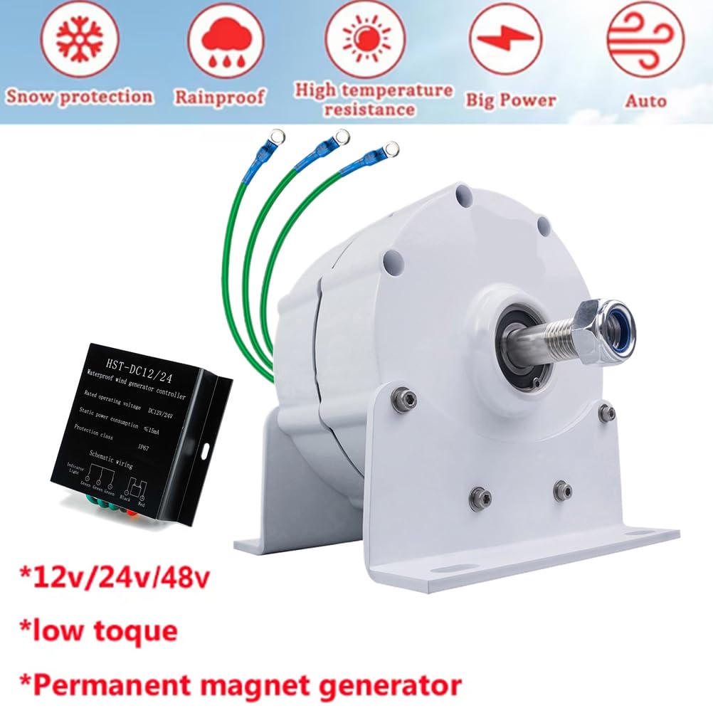 12000W Gearless Wind Turbine Motor, Low Speed 12V 24V 48V 220V 3 Phase Gearless Permanent Magnet AC Alternators for Wind Water Turbine,48v