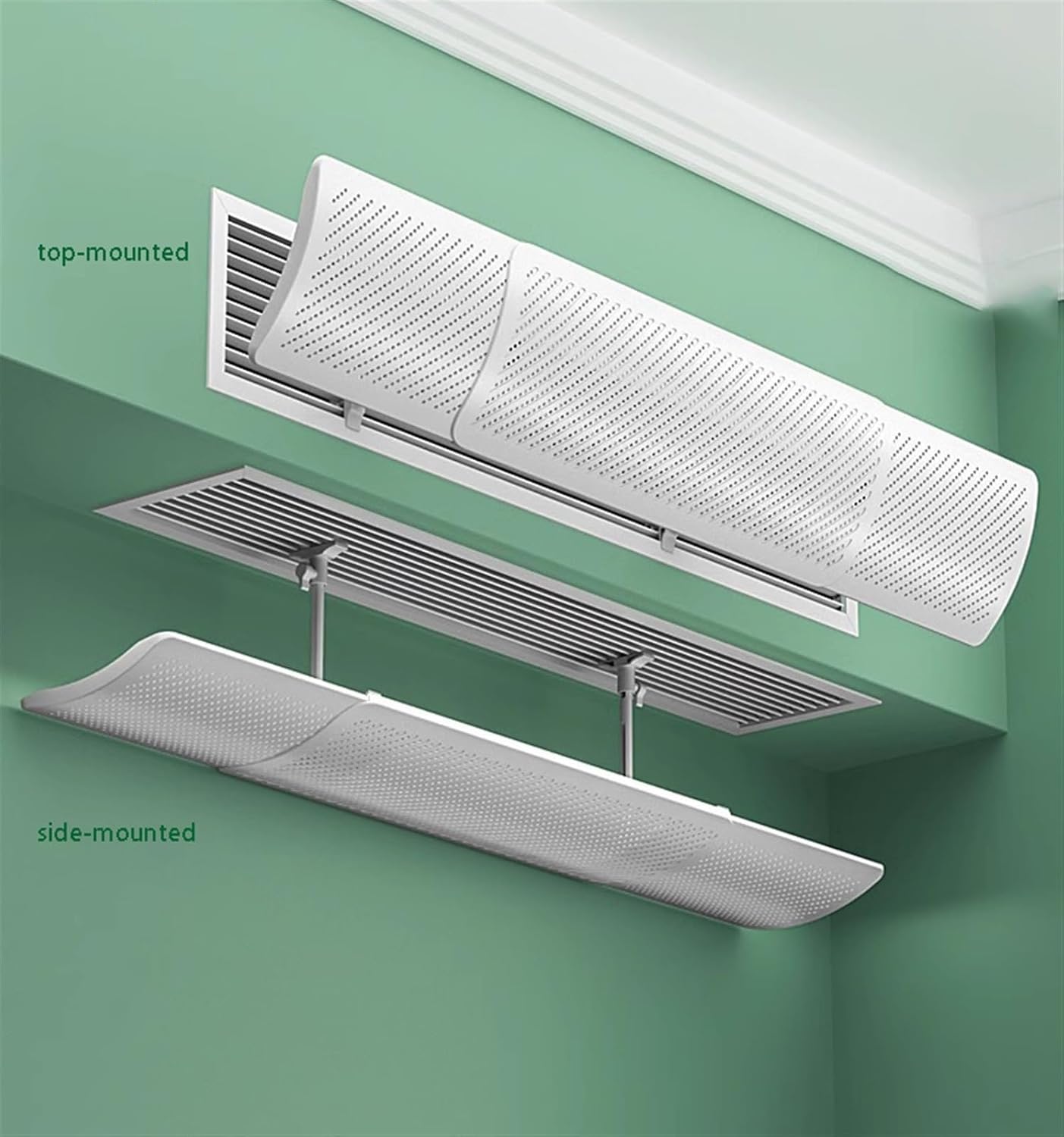 Air conditioning deflector Air Wing Baffle Wind Direction Windshield, Side Outlet Central AC Air Flow Deflector, Adjustable Air Conditioner Deflector for Home Hotel Office