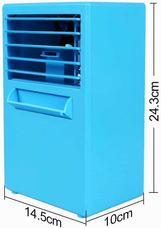 Mini Air Conditioners, Personal Mini Air Conditioner with 3-Speed, Evaporative Air Cooler, Portable Ac Unit Fan for Room, Bedroom, Office (Color : Blue)