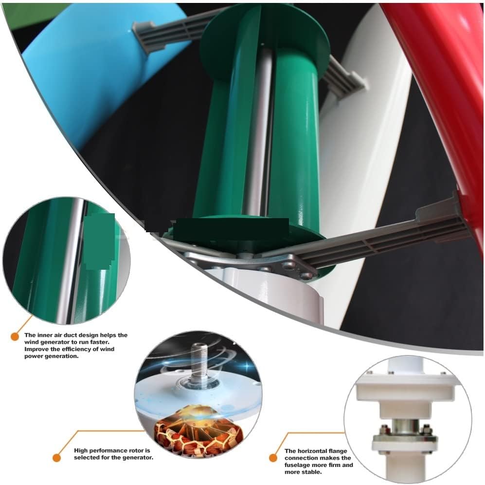 Wind Turbine, Wind Generator 1kw Inner Air Duct 800w 1000w Small Free Energy Wind Turbine Power Permanent Maglev 12v 24v with MPPT Controller(Multi,MPPT Controller_24V)