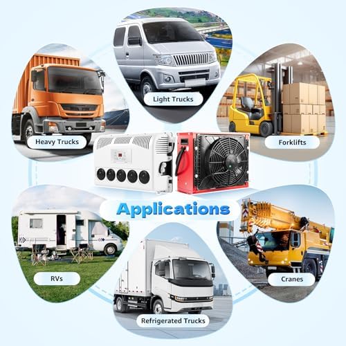 12V AC Unit RV Air Conditioner Mini Split 11000BTU Electric Truck Air Conditioner for Semi Motorhome Trucks Bus Trailers Camper Van,Remote Control,Fast Cooling,Low Noise (Only Cooling-1)