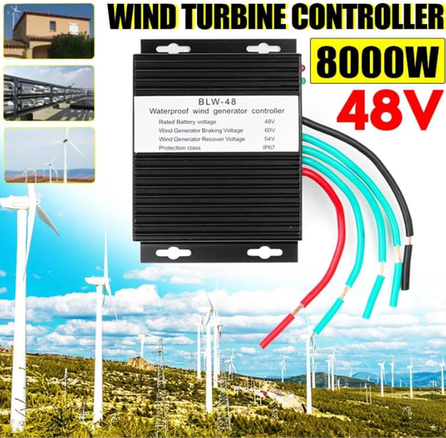220v, 1200W-3600W Wind Turbine MPPT Charge Controller 12V 24V Auto 48V MPPT Wind Wind Controller for Solar Panels Or Wind Generator,220V