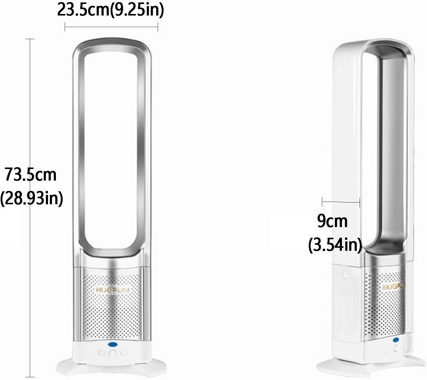 Tower Fan for Bedroom, Bladeless Fan, Oscillating Fan with Remote, Easy to Clean, Bladeless Tower Fan for Bedroom, Kitchen, Office (Air Circulation Fan, air Conditioning Fan)(Gold)