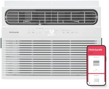 Frigidaire 12,000 BTU Smart Window Air Conditioner with Wi-Fi, Cools Up to 550 Sq. Ft., Remote Control, Quiet Operation, Eco Mode, 3 Fan Speeds, White