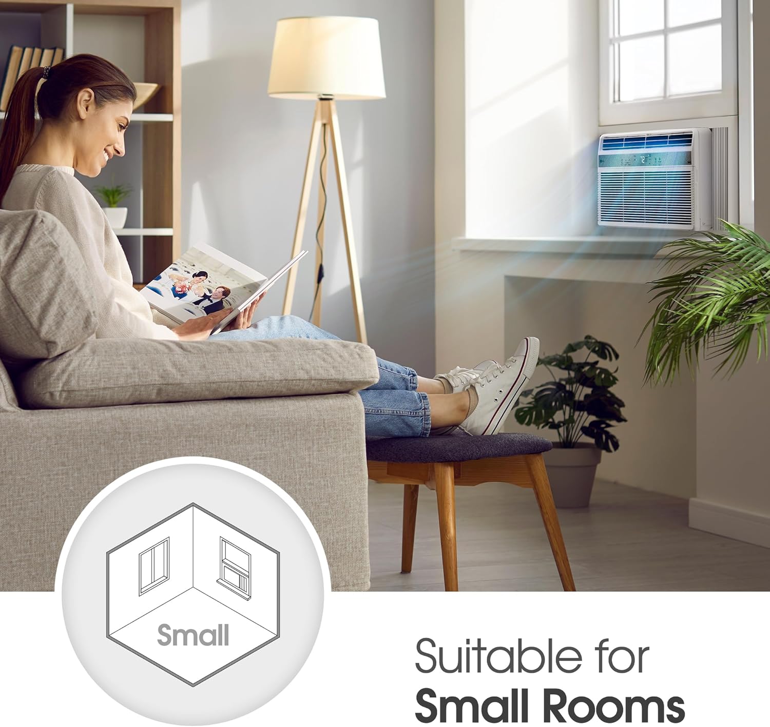 LG 6000 BTU Window Air Conditioner[2024 New] Remote Control, WiFi Enabled works with LG ThinQ, Alexa, Hey Google, Washable Filer Ultra-Quiet Cools Small Room up to 250 Sq.Ft AC Unit White LW6024RSMX