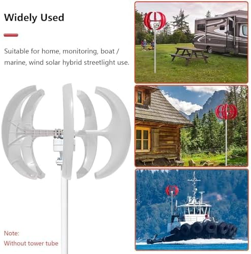3000W/4000W/5000W Wind Turbine Generator - 12V/24V/48V Vertical Wind Motor with Controller for Hybrid Solar & Wind Systems, Perfect for Garden & Boat Use