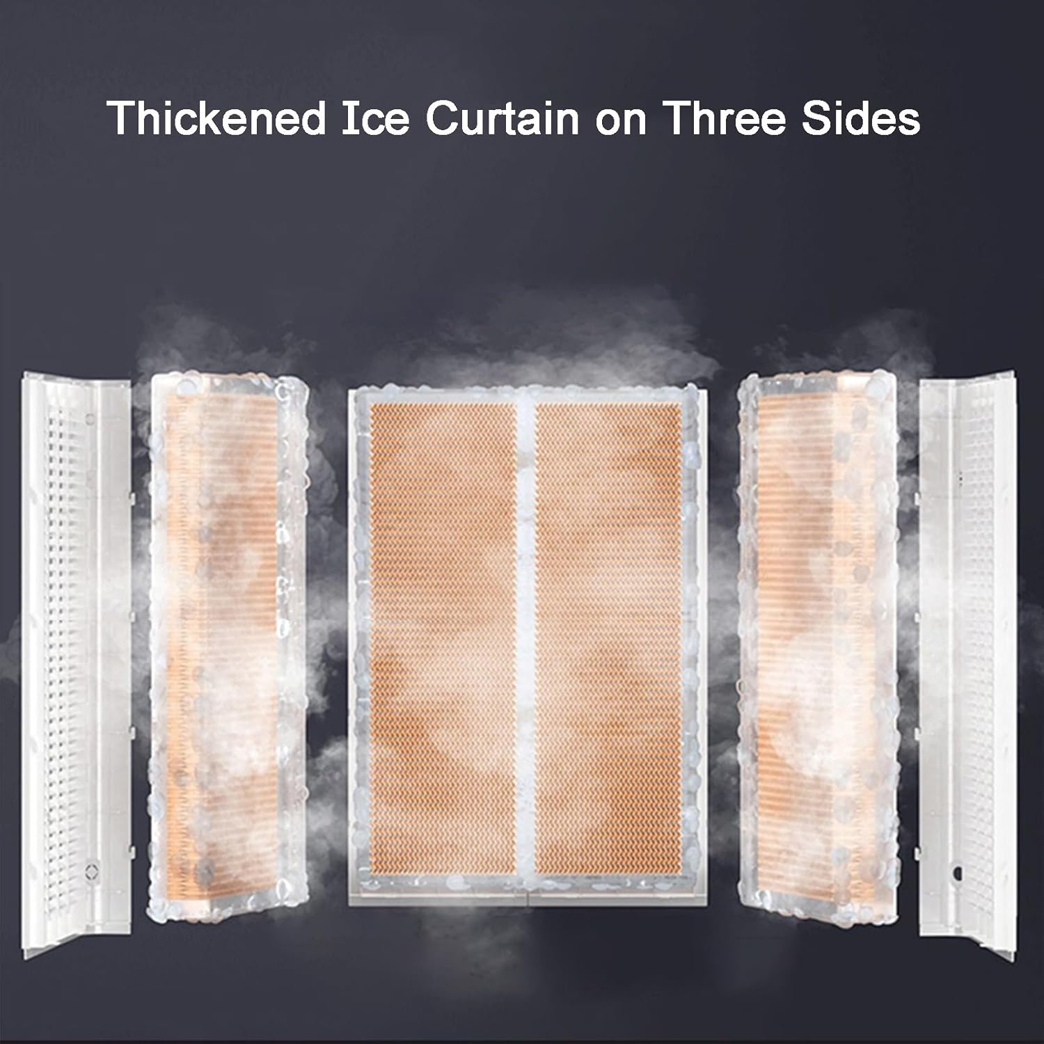 Portable Air Conditioners, Cooler for Room, 3 Wind Speeds, Wide-angle Air Supply, with Detachable Water Tank and Ice Pack, for Home, Office(Orange)