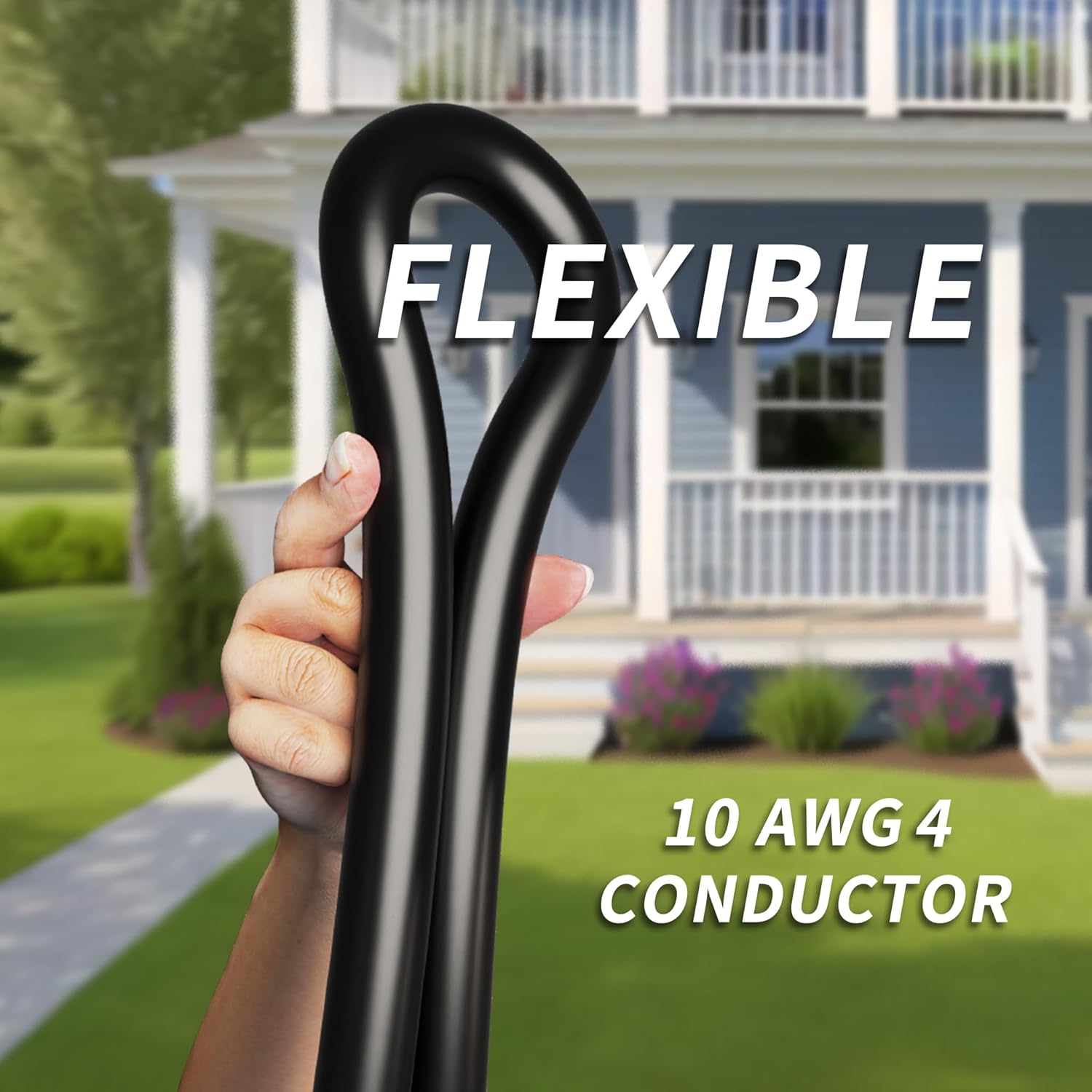 75FT 30 Amp Generator Extension Cord 4 Prong, NEMA L14-30P/L14-30R 10 Gauge STW 125/250V Twist Lock Generator Cord Heavy Duty, Black ETL Listed